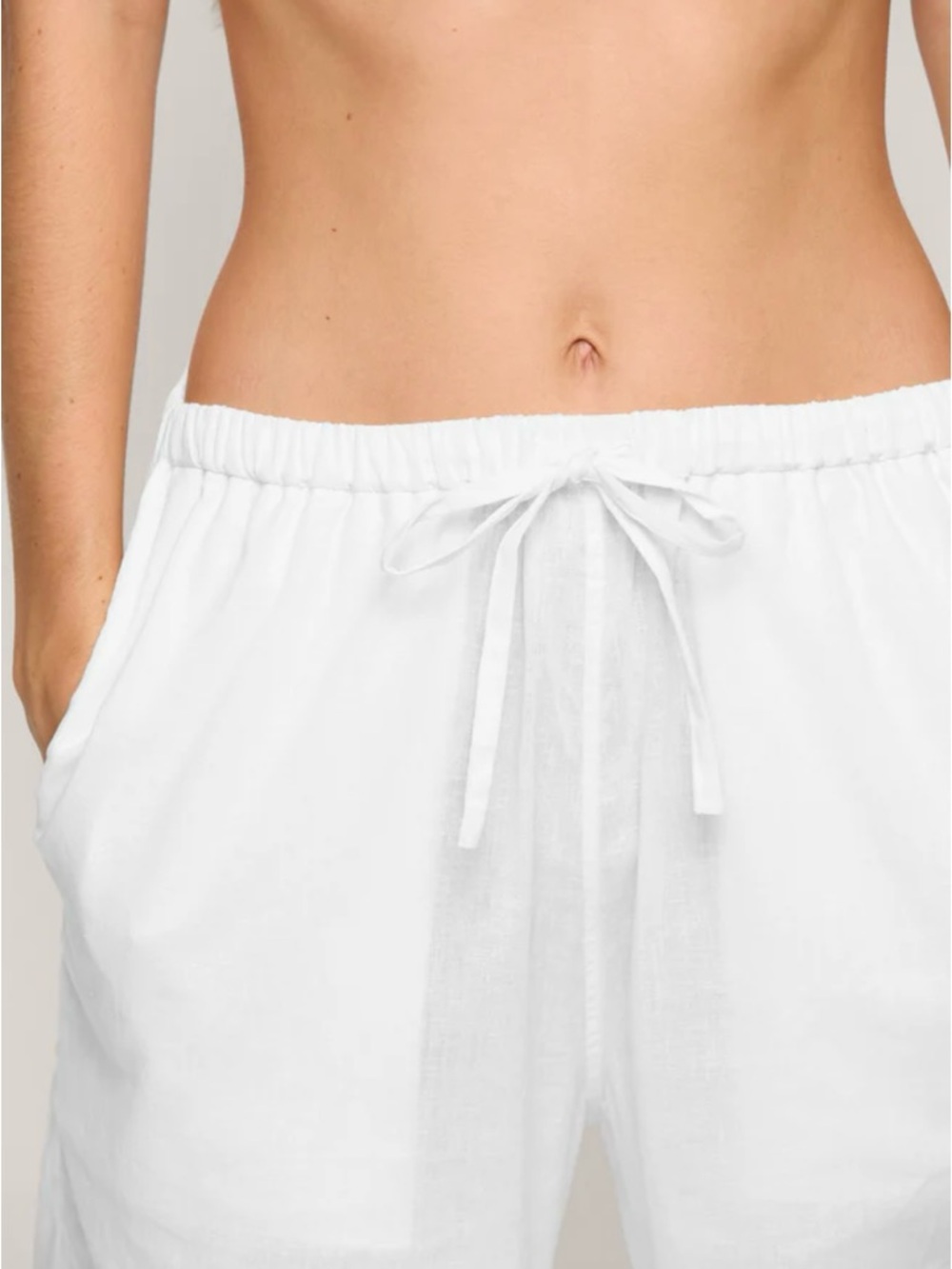 Chartou White pants 40% lines 60% cotton